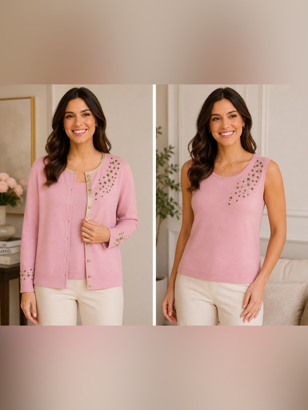 Jones New York Cardigan Sweater & Pull over sleeveless shirt